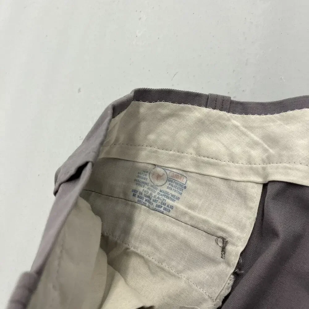 Vintage 60s Red Camel Grey Paint Workwear Chinos 38x30